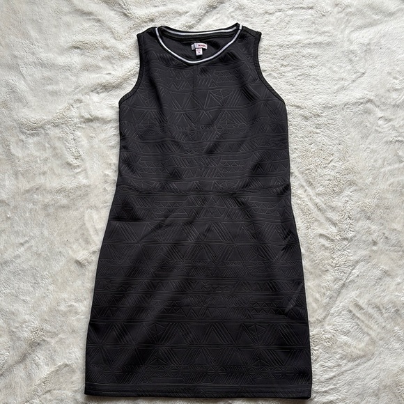 Bongo Black Sleeveless Bodycon Dress | Geometric Textured Mini Dress Size Medium - Picture 1 of 4